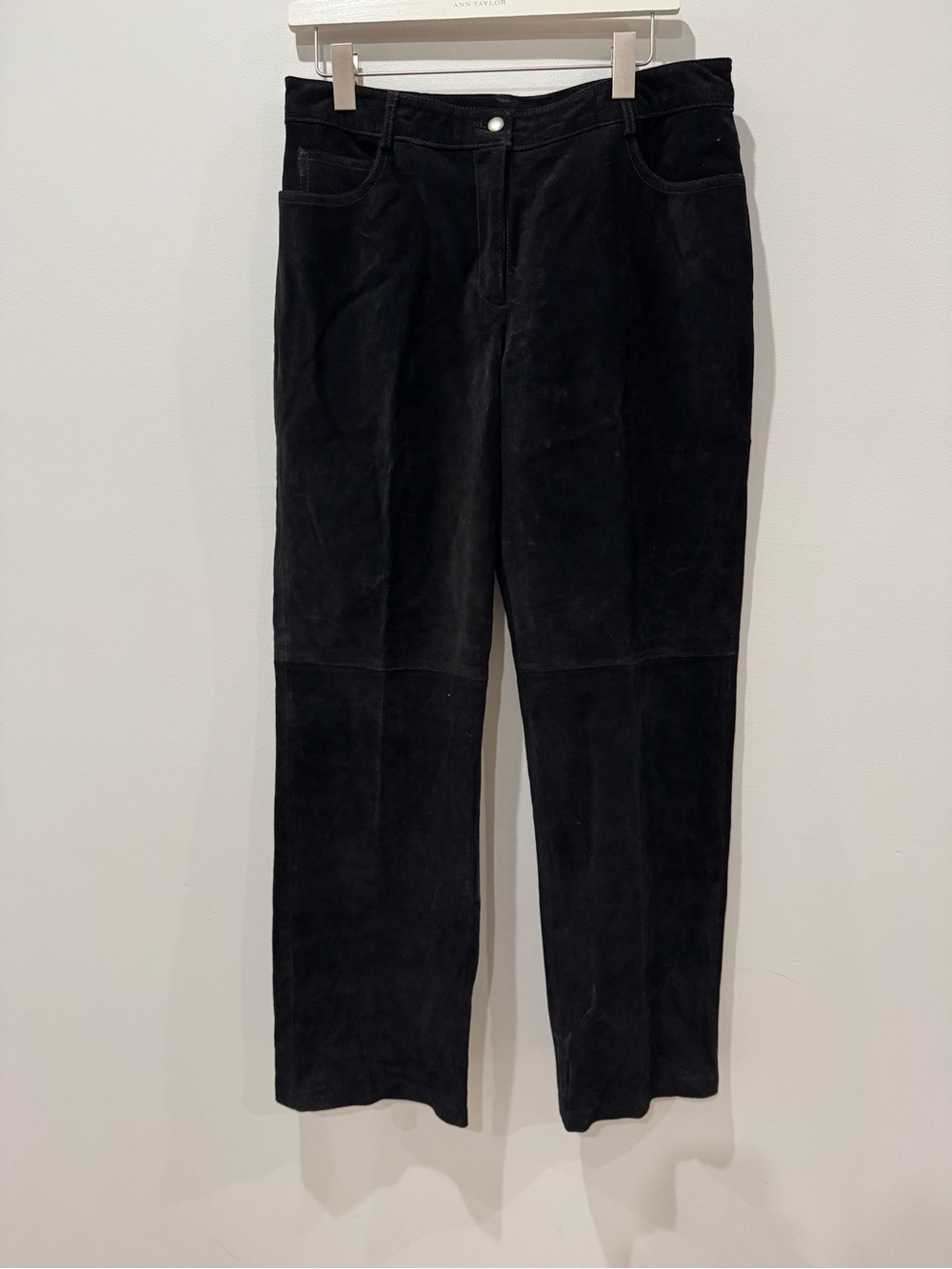 Vtg Black Suede Pants Sz 32 Western Cowgirl Straight Leg